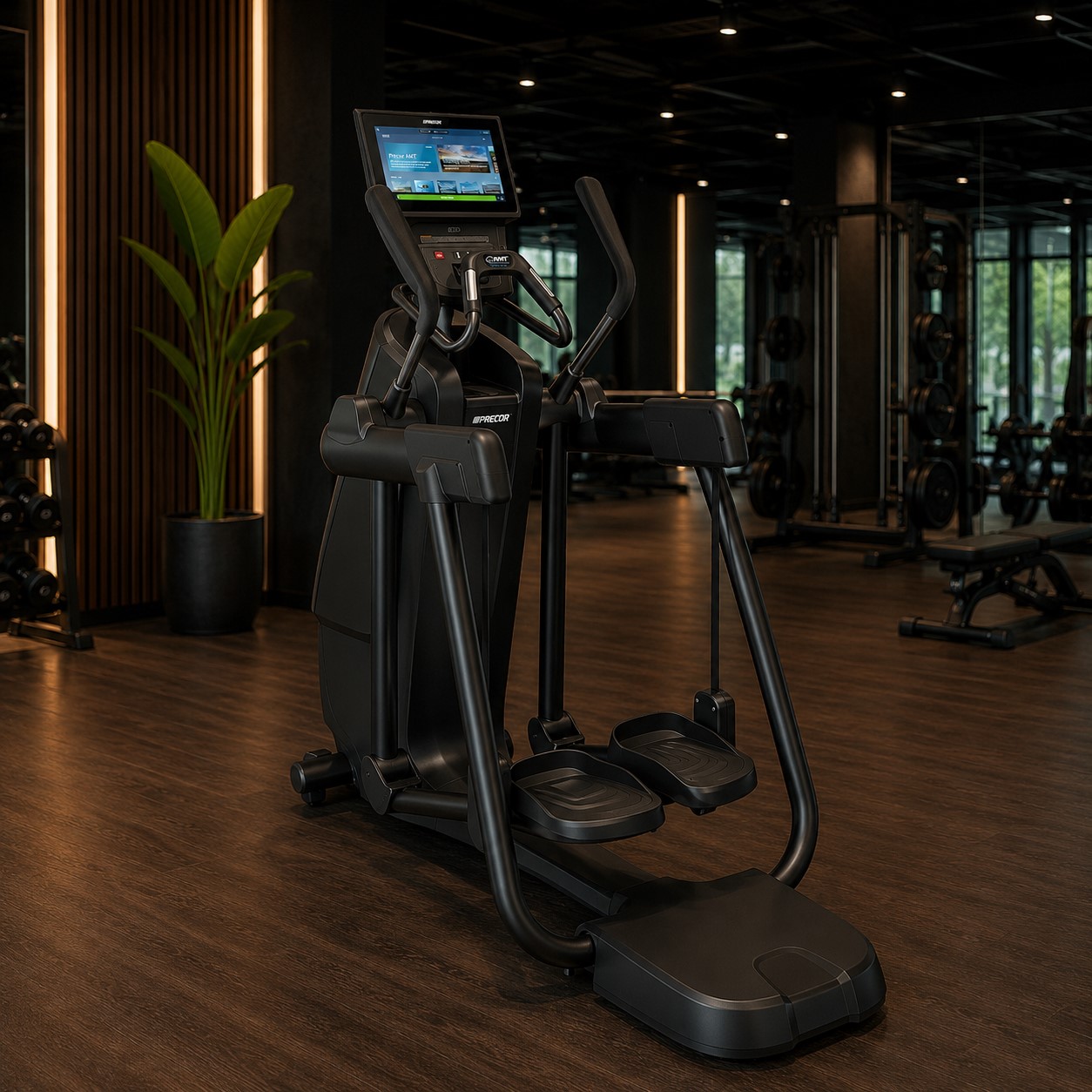 Adaptiv crosstrainer med justerbar steglängd